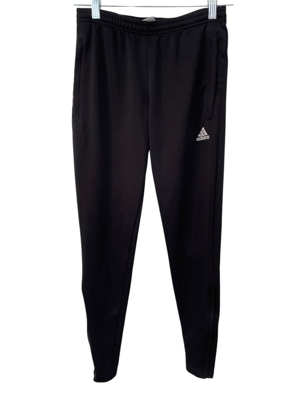 Adidas Climalite Joggers XS Pull On Elastic Waist Black White Workout Athleisure